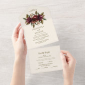 Boho Autumn Wildblume Botanical Wedding All In One Einladung (Abreißen)