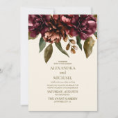Boho Autumn Wildblume Botanical Wedding Einladung (Vorderseite)