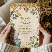 Boho Autumn Wildblume Botanical Wedding Einladung