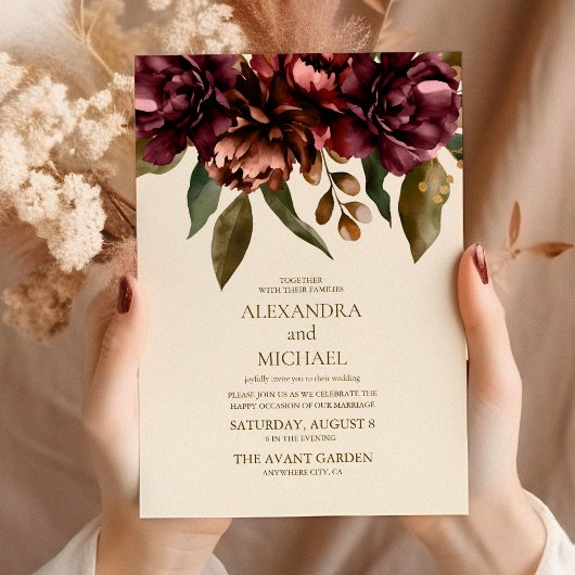 Boho Autumn Wildblume Botanical Wedding Einladung