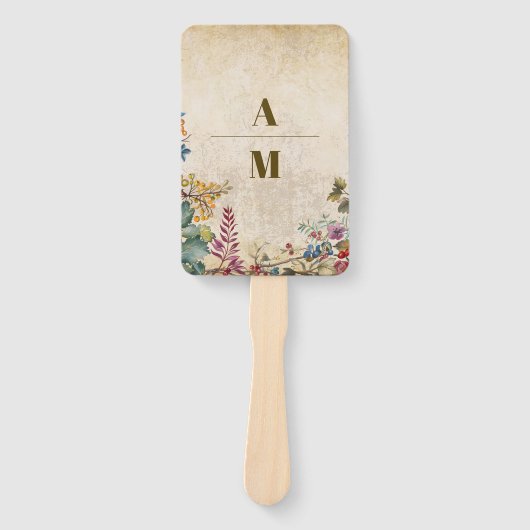 Boho Autumn Wildblume Botanical Wedding Fächer (Vorderseite)