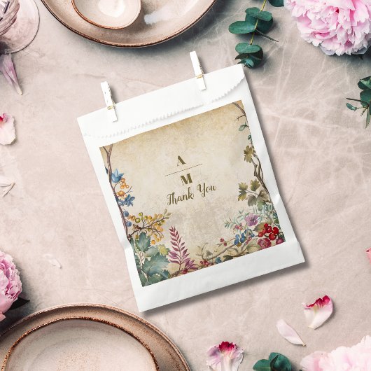 Boho Autumn Wildblume Botanical Wedding Geschenktütchen