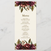Boho Autumn Wildblume Botanical Wedding Menükarte (Vorderseite)
