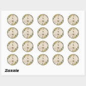 Boho Autumn Wildblume Botanical Wedding Runder Aufkleber (Blatt)