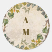 Boho Autumn Wildblume Botanical Wedding Runder Aufkleber (Vorderseite)