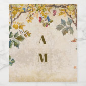 Boho Autumn Wildblume Botanical Wedding Weinetikett (Einzelnes Label)