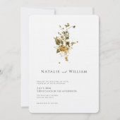 Boho Autumn Wildblume | Botanische Hochzeit Einladung (Vorderseite)