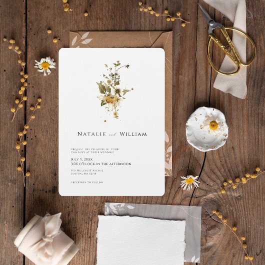 Boho Autumn Wildblume | Botanische Hochzeit Einladung