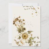Boho Autumn Wildblume | Botanische Hochzeit Einladung (Rückseite)