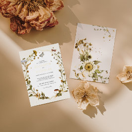 Boho Autumn Wildblume | Botanische Hochzeit Folieneinladung