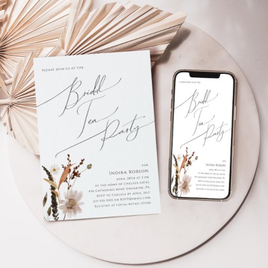 Boho Autumn Wildblume | Bridal Tea Party Einladung