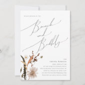 Boho Autumn Wildblume | Brunch und Bubbly Einladung (Vorderseite)