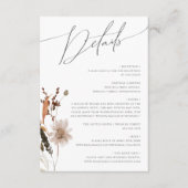 Boho Autumn Wildblume | Details Begleitkarte (Vorderseite)