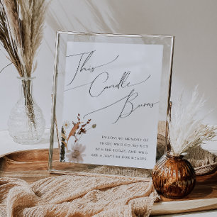 Boho Autumn Wildblume   Diese Kerze bröckelt Zeich Poster