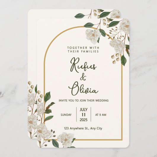 Boho Autumn Wildblume | Einladung zur botanischen (Vorne/Hinten)