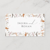 Boho Autumn Wildblume | Flat Wedding Platzkarte (Rückseite)