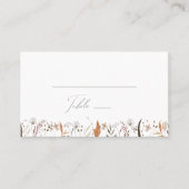 Boho Autumn Wildblume | Flat Wedding Platzkarte (Vorderseite)