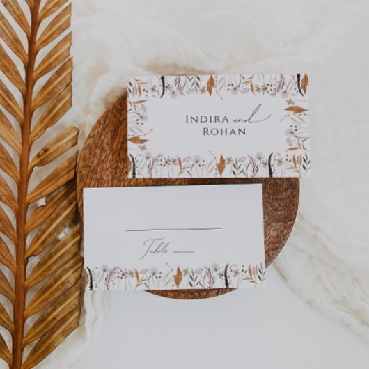 Boho Autumn Wildblume | Flat Wedding Platzkarte