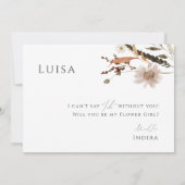 Boho Autumn Wildblume | Flower Girl Card Einladung (Rückseite)