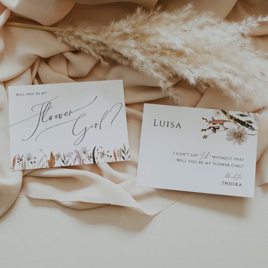 Boho Autumn Wildblume | Flower Girl Card Einladung