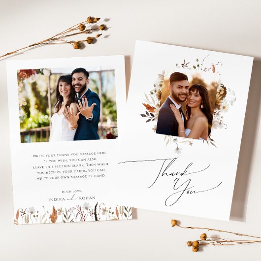 Boho Autumn Wildblume | FOTO Dankeskarte