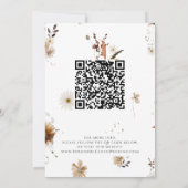 Boho Autumn Wildblume | Foto Frame QR Code Save The Date (Rückseite)