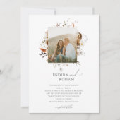 Boho Autumn Wildblume | Foto-RahmenWedding Einladung (Vorderseite)