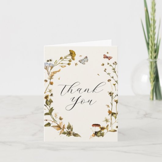 Boho Autumn Wildblume | Hochzeit Danke (Vorderseite)