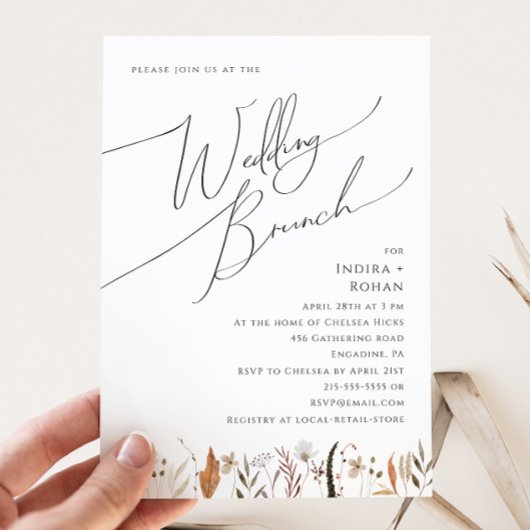 Boho Autumn Wildblume | Hochzeitsfeier Einladung