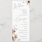 Boho Autumn Wildblume | Hochzeitsprogramm Programm (Vorderseite)