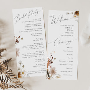 Boho Autumn Wildblume   Hochzeitsprogramm Programm