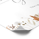 Boho Autumn Wildblume | Kartenzeichen Poster (Ecke)