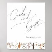 Boho Autumn Wildblume | Kartenzeichen Poster (Vorne)