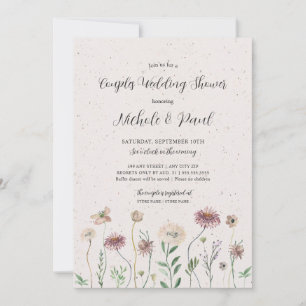 Boho Autumn Wildblume Paare Polterabend Einladung