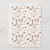 Boho Autumn Wildblume Pattern Brown Beige Wedding Einladung (Rückseite)