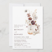 Boho Autumn Wildblume Pumpkin Probe Dinner Einladung (Vorderseite)