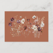 Boho Autumn Wildblume Pumpkin Wedding Begleitkarte (Rückseite)