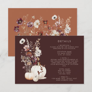 Boho Autumn Wildblume Pumpkin Wedding Begleitkarte