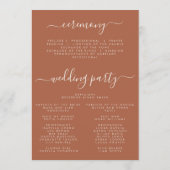 Boho Autumn Wildblume Pumpkin Wedding Programm (Rückseite)