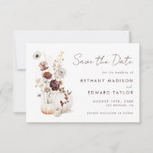 Boho Autumn Wildblume Pumpkin Wedding Save The Date (Vorderseite)