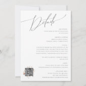 Boho Autumn Wildblume QR Code in einer Hochzeit Einladung (Rückseite)