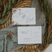 Boho Autumn Wildblume | Save the Date Postkarte