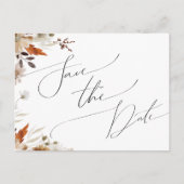 Boho Autumn Wildblume | Save the Date Postkarte (Vorderseite)