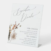 Boho Autumn Wildblume | Signaturgetränke Sockelschild (Vorderseite)