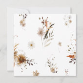 Boho Autumn Wildblume | Square Wedding Einladung (Rückseite)