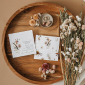 Boho Autumn Wildblume | Square Wedding Einladung