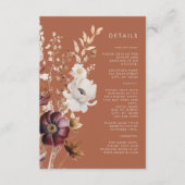 Boho Autumn Wildblume Terracotta Wedding Begleitkarte (Vorderseite)