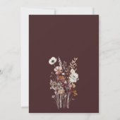 Boho Autumn Wildblume Terracotta Wedding Einladung (Rückseite)