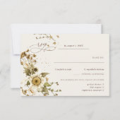Boho Autumn Wildblume | Terracotta Wedding RSVP Karte (Vorderseite)