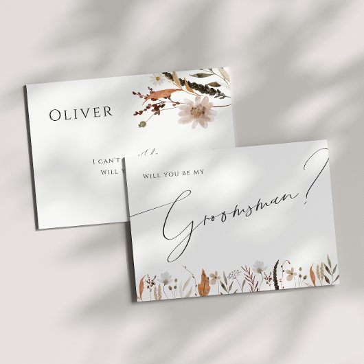 Boho Autumn Wildblume | Trauzeuge Vorschlagskarte Einladung
